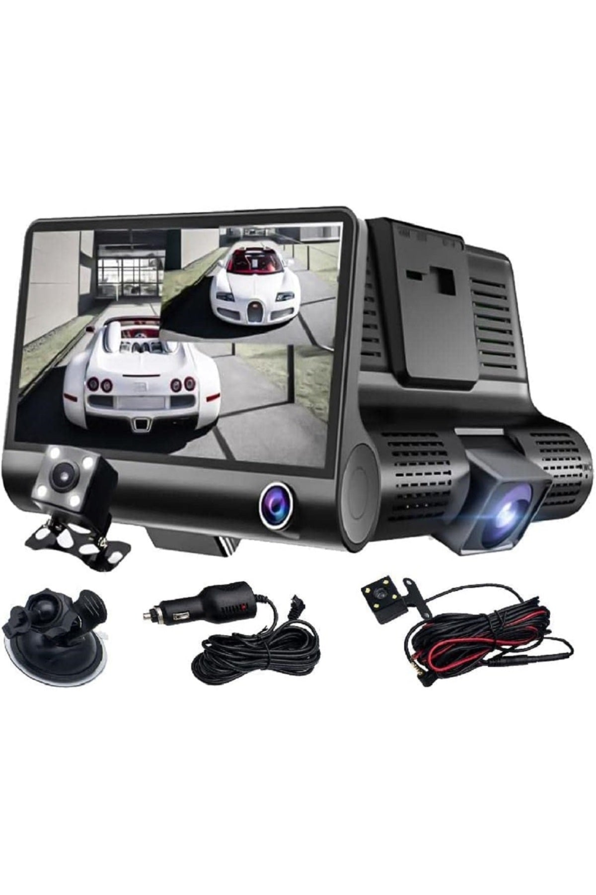 DX3618 Car Dash Cam, Features Three Cameras for Comprehensive Coverage