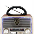 Vintage TE-SP025 radio with flashlight. Portable mini electric FM/AM radio. Electric radio with USB and memory card slots.