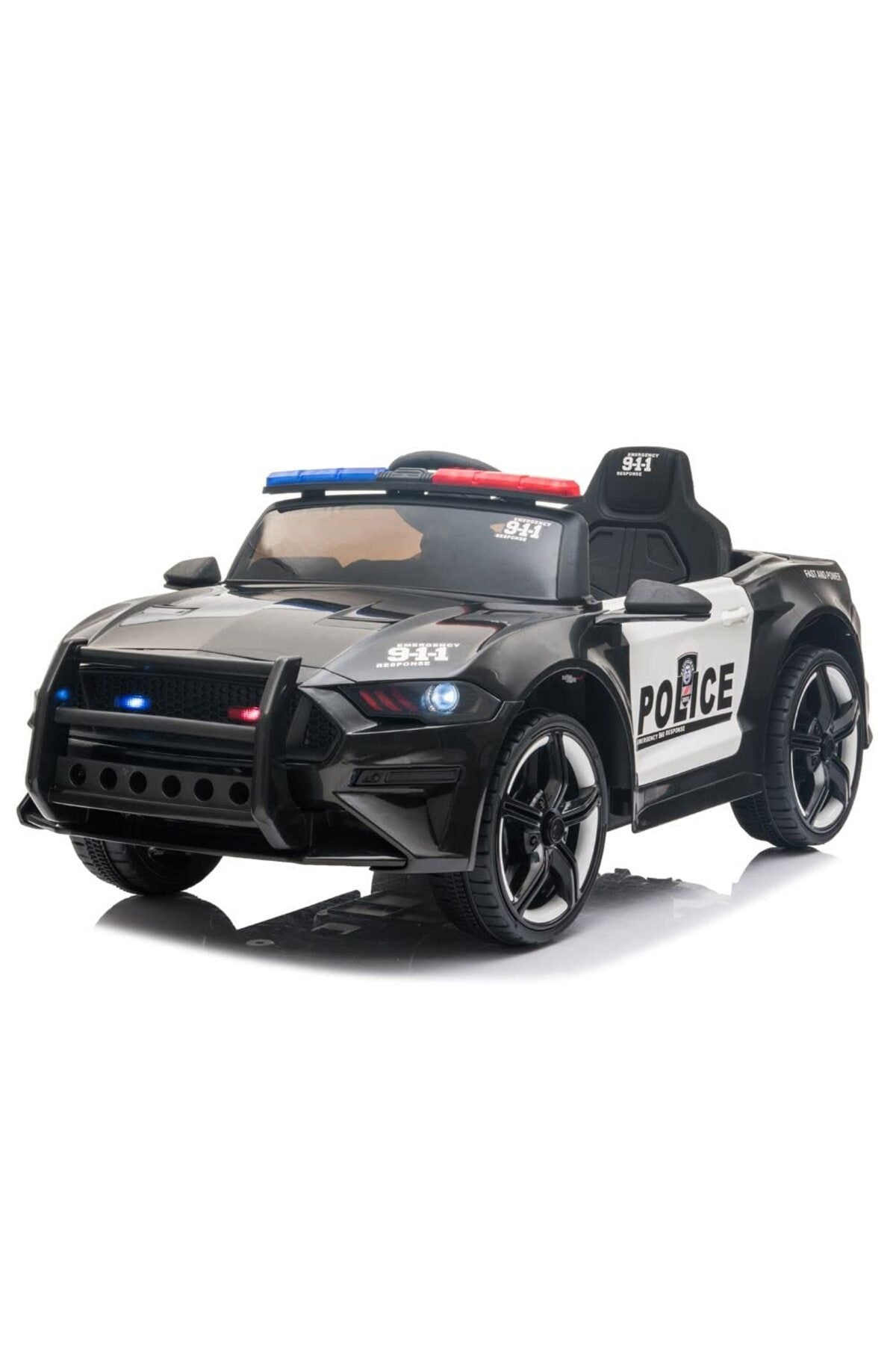 12V Kids Electric Reachargeable Police Car Remote Control LED Lights BT MP3 USB Dual Motor BC1129