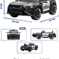 12V Kids Electric Reachargeable Police Car Remote Control LED Lights BT MP3 USB Dual Motor BC1129