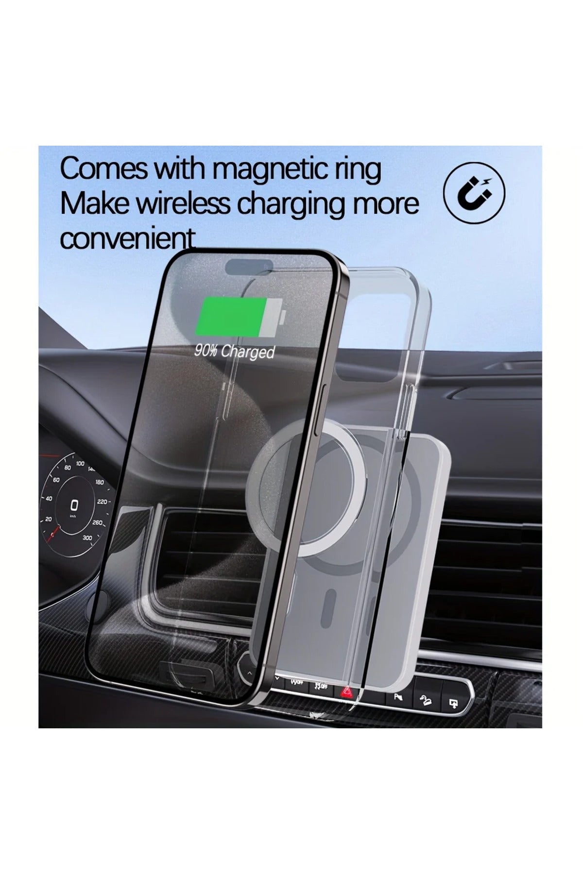 15W Magnetic Wireless Car Charger, Fast Charging Magsafe, Compatible Car Phone Holder, Air Vent Mount, Smartphone Wireless Charger For Iphone Samsung Xiaomi