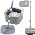 Rotary Squeeze Mop and Bucket Microfiber Mop Pads Hand Free Wringing Floor Clean Mop with 4 Pads