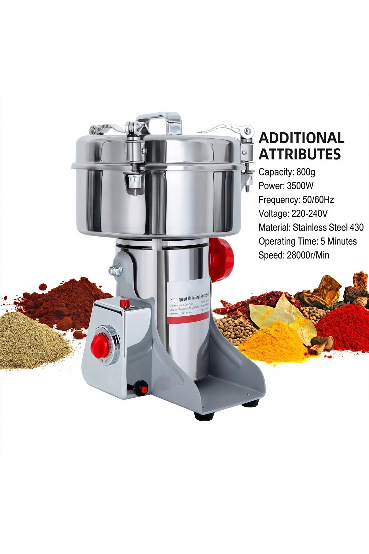 DENX 3500W Electric Coffee Grinder 800g Using for Grinding Coffee/Beans/Spices/Grains/Nuts, DX3235