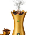 Portable Electric Bakhoor Burner, Luxury Gold Mabkhara USB Rechargeable Oud Incense Burner BK-71