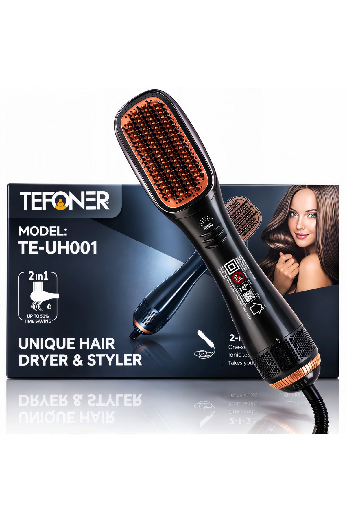 TEFONER Professional 1200W 2 in 1 Hair Styler, Dryer & Straightener, Hot Air Hair Brush (Orignal)