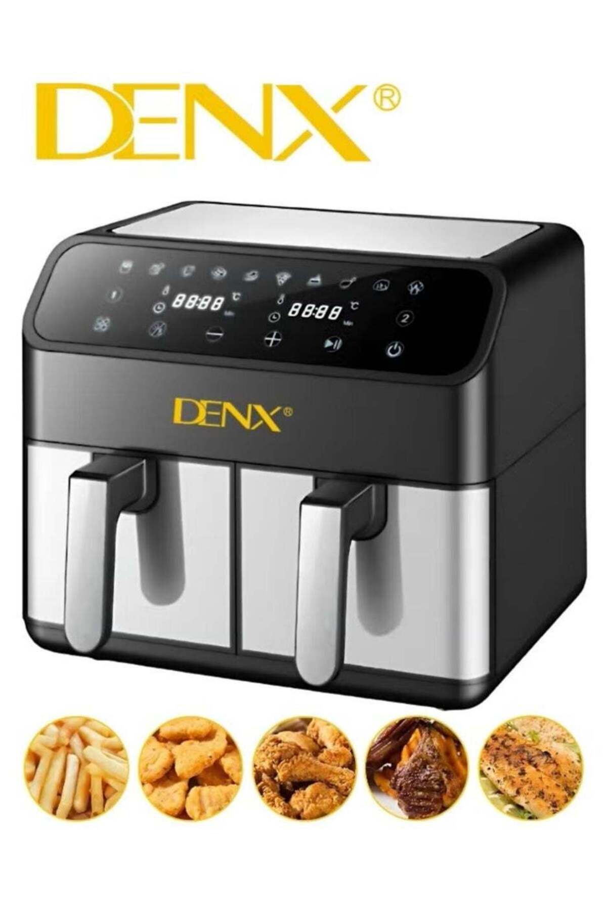 Dual Basket Air Fryer - Versatile Stainless Steel Double Air Fryer