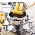 4.2L Stainless Steel Deep Fryer Pot with Thermometer, Grill Pot Oil Fryer with Lid for Cooking