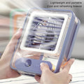 Transparent Mini Air Cooler Fan 3-in-1 USB Mist LED Desk Fan Touch Control