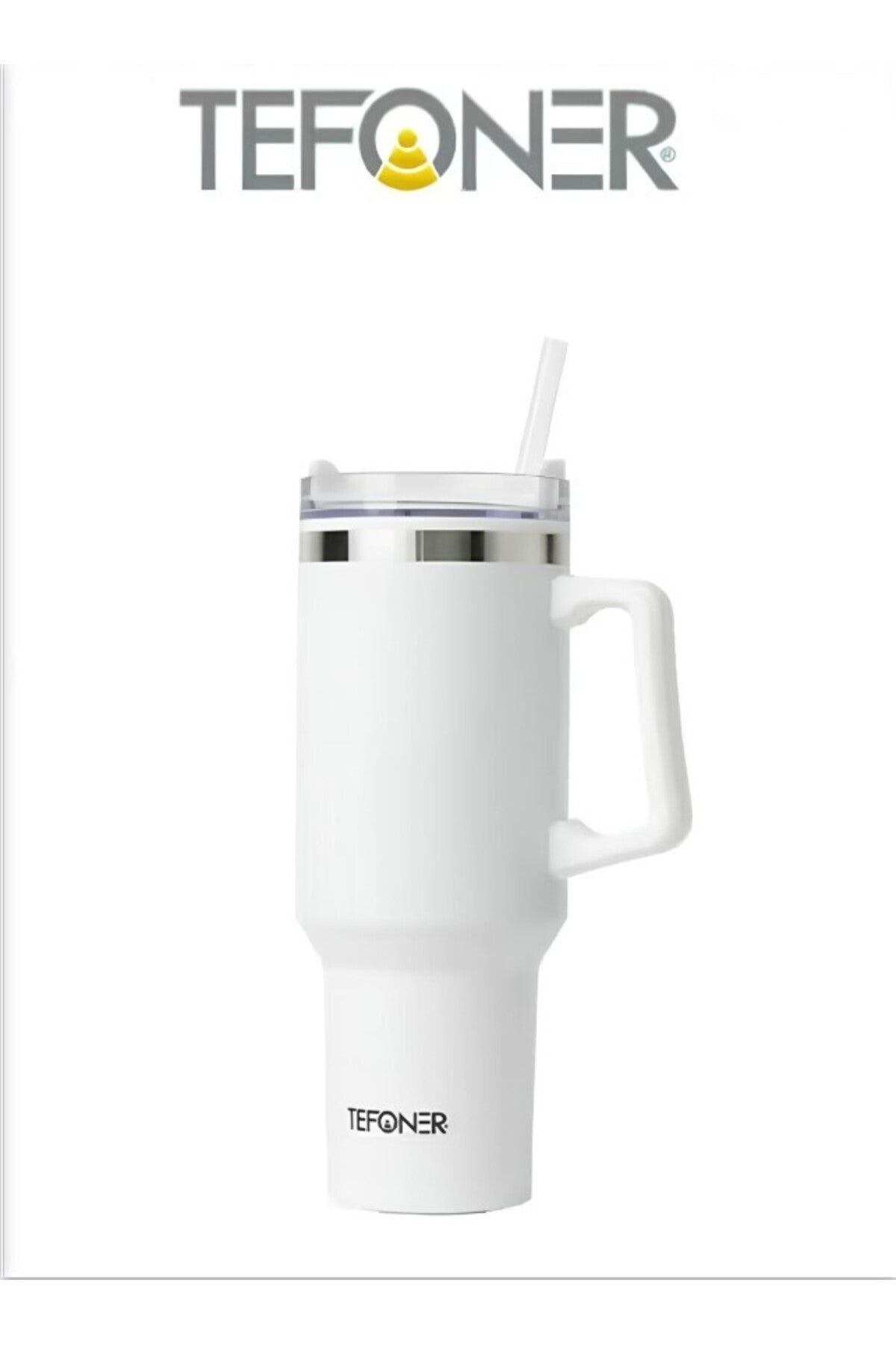 A thermal mug that keeps drinks hot or cold. A 40oz (1.2L) insulated coffee mug. A thermal mug.