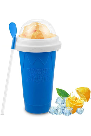 Magic Slushie Maker Cup 300ml, Reusable Silicone Smoothie Ice Cream Cup Milkshake for Kids & Ad