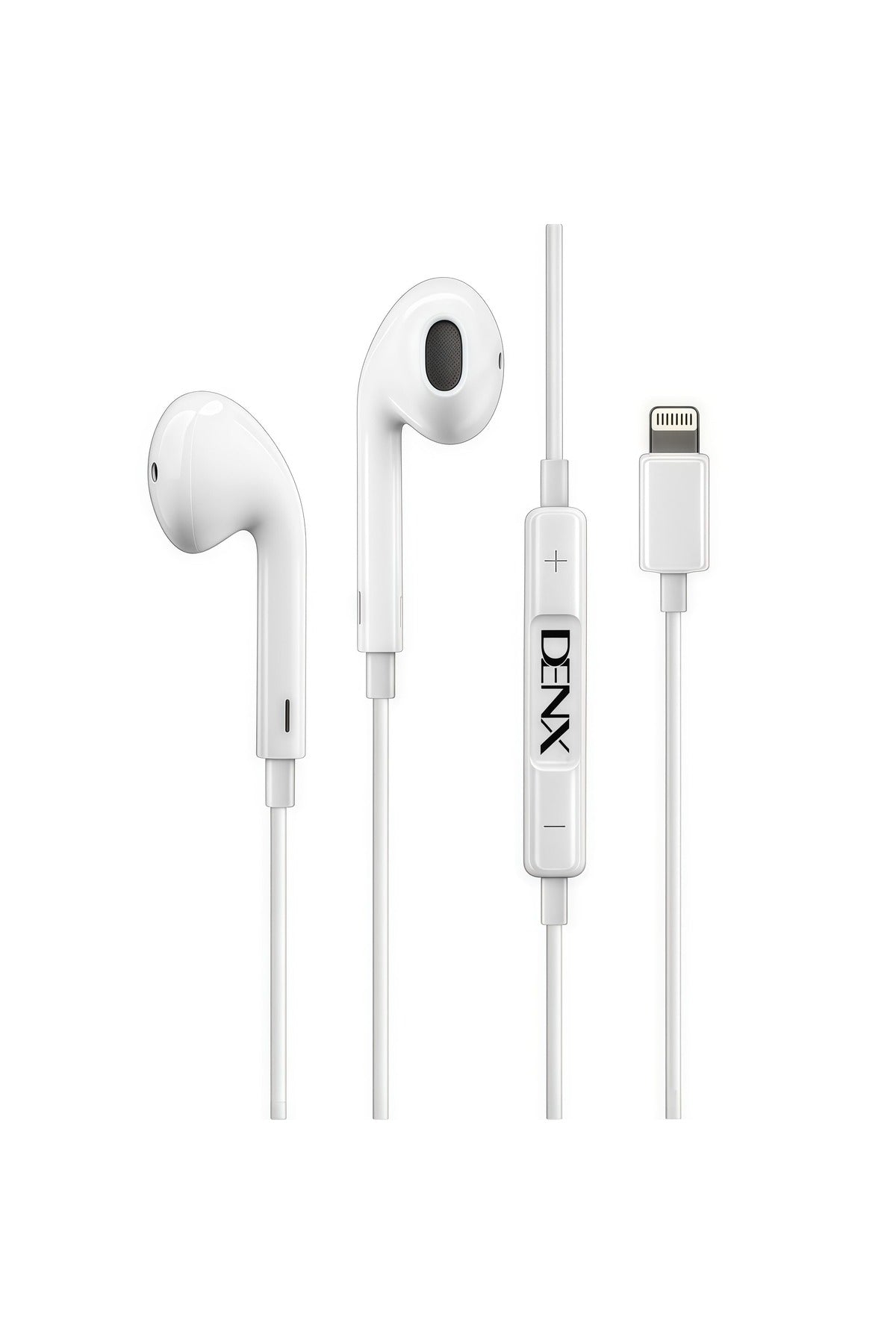 DENX Wired Headphones for iPhones with Lightening Connector Earbuds, Mic & Volume Control , DX301-C