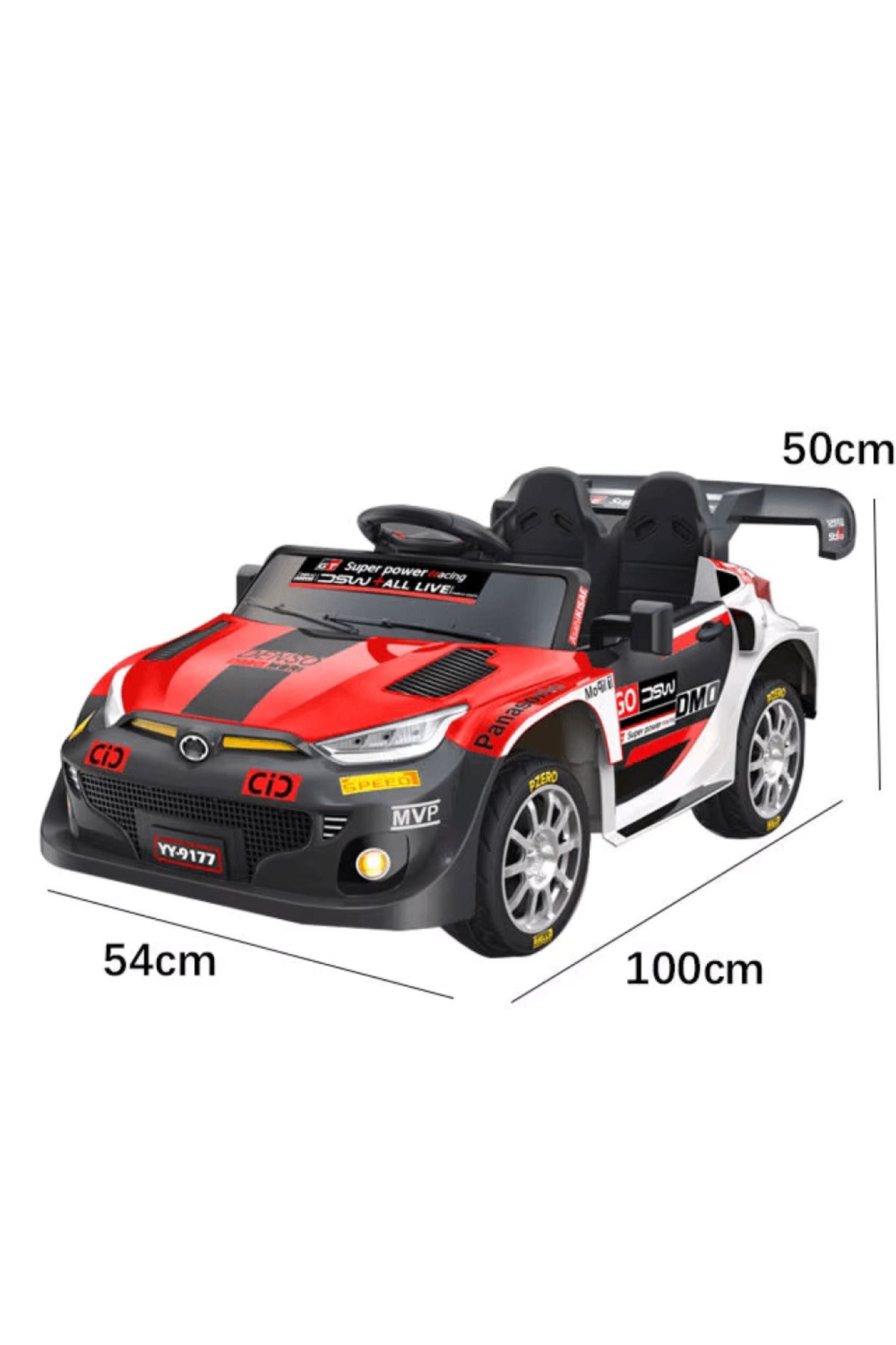 12V Kids Rechargeable Electric Car Remote Control LED Lights MP3 USB Double Seat 2 Motor BC1187