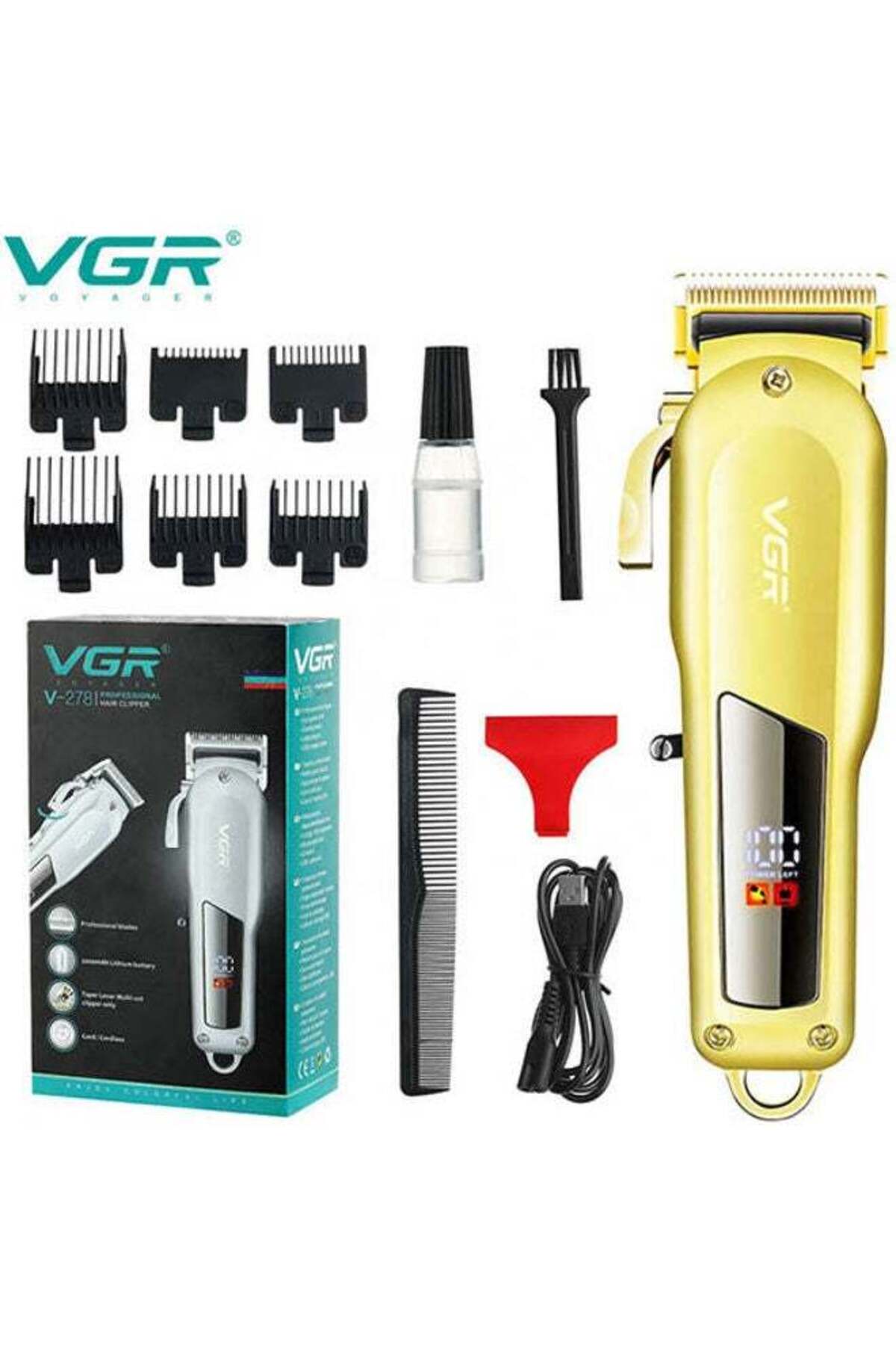 V-278 Zero Adjustable Professional Rechargeable Hair Trimmer Multicolour