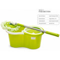 4.5M DF Spin Mop & Bucket Set with 360° Rotating Stainless Steel Handle Microfiber TextUred Yarn Mop Lime Green