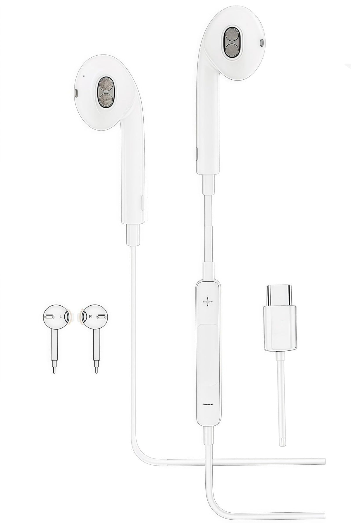 DENX HIFI Music Wired Headphones for iPhones Wired Earbuds, Type-C Compatible with iPhone, DX347-B