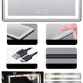 Rechargeable LED Light Mirror Car Vanity Makeup Mirror with Dimmable 3 Color Lights Touch Control