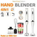 4-in-1 400W Electric Hand Blender with Chopper, 2 Speed Stainless Steel Blade Processor