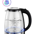 1.8L Electric Glass Cordless Kettle with Auto-Shut Off Function 1500W Black/Silver
