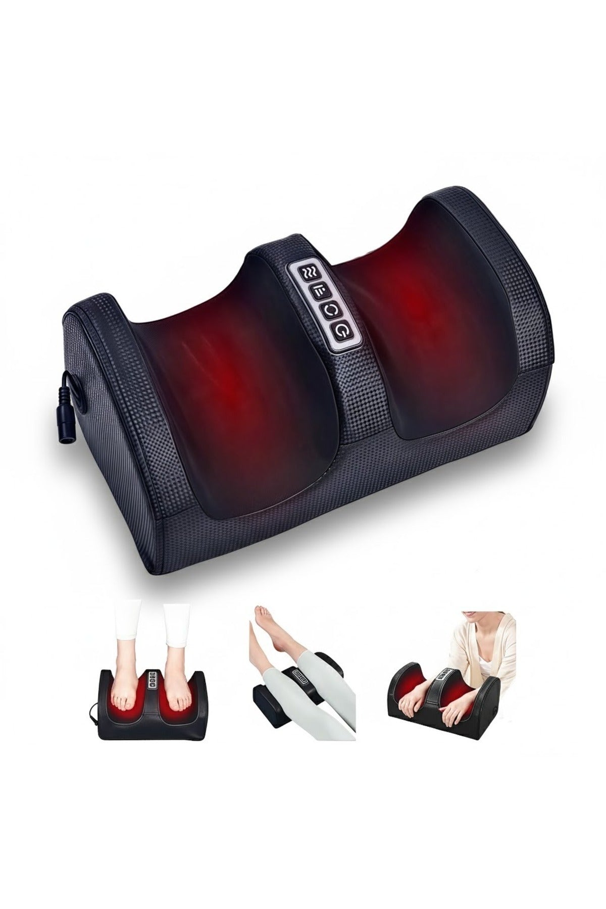 Electric Foot Massager Deep Tissue Kneading, Heat Therapy, Adjustable Intensity