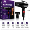 AB Wakeel 580W Professional Hair Dryer, Hot & Cold Air, 2 Speed, Powerful Salon Hair Styling Tool