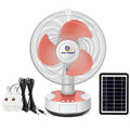 EASY POWER 12-Inch AC/DC Solar Fan with Solar Panel & 2 LED Bulbs, Rechargeable Table Fan, EP-2512