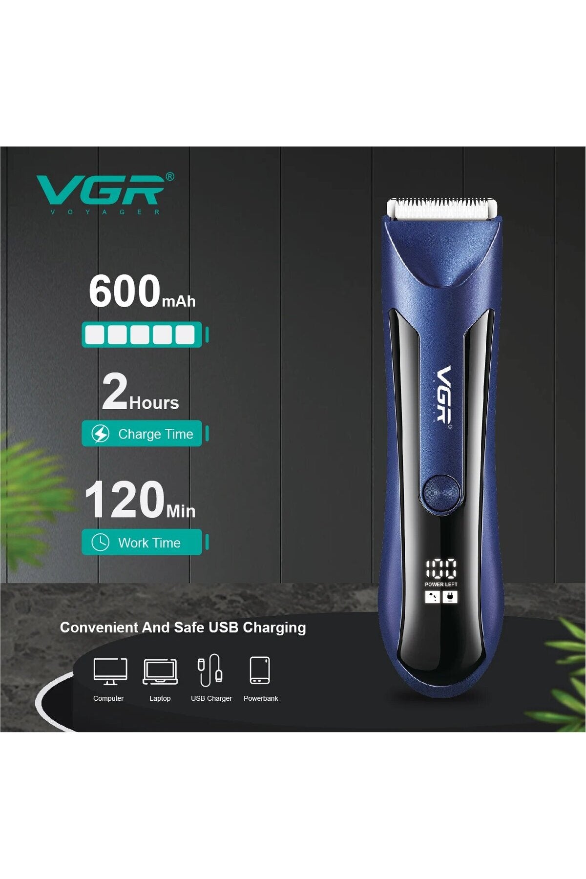 V-951 Electric Hair Trimmer Waterproof IPX5