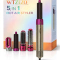 WTZEZO 5-in-1 Hot Air Hair Styler 1000W,Hair Dryer, Curler & Volumizing Brush with 5 Attachments Z14
