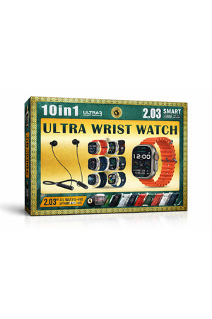 Ultra Wrist Watch,Bluetooth calling smartwatch With 10-in-1 Strap Bundle & Wireless Neckband