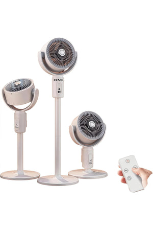 Air Circulation Floor Fan with Remote, Rechargeable Desk & Pedestal Fan 90° Oscillating, DX2607