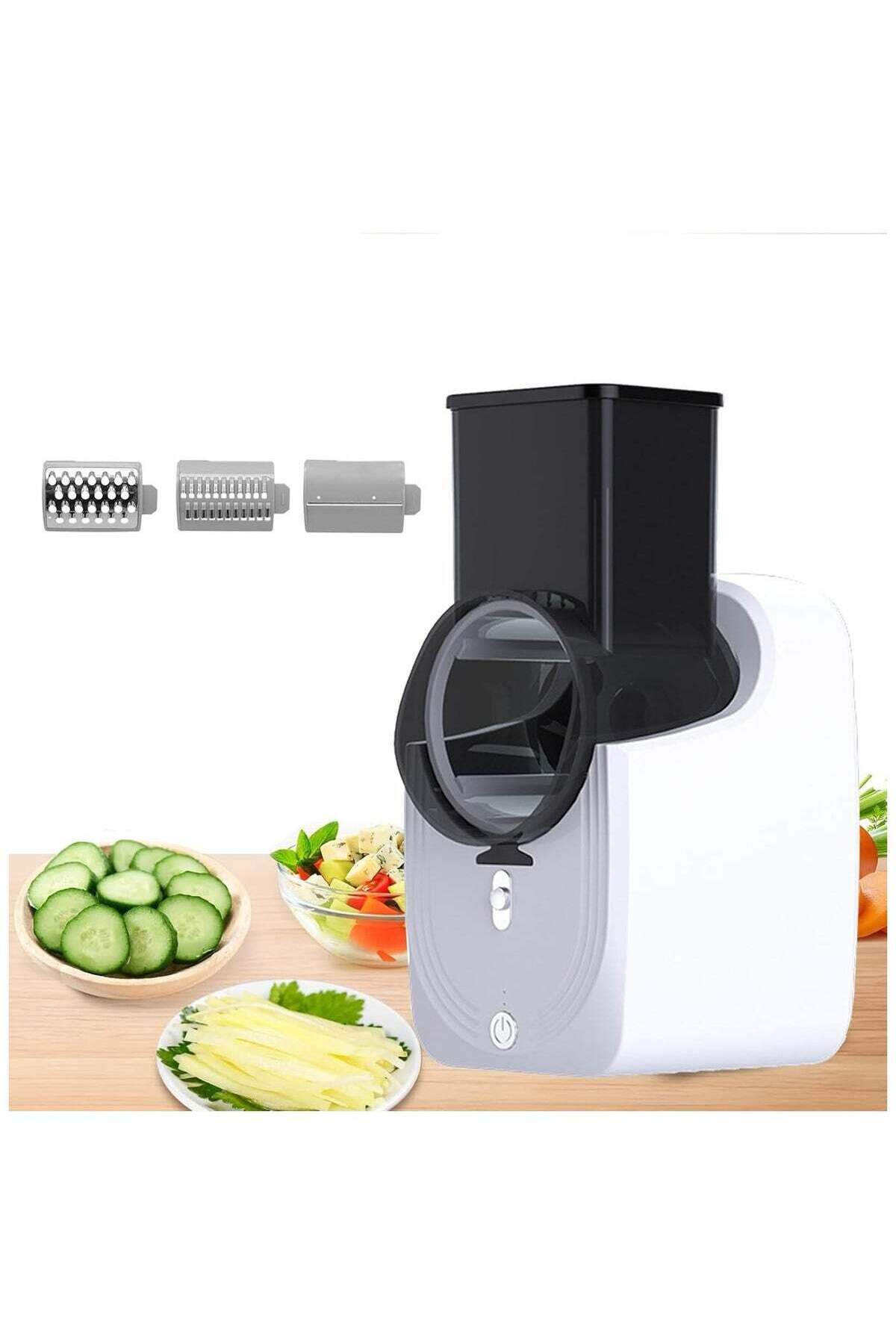 Electric Cheese Grater Detachable Cheese Shredder with 3 Blades