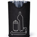 Foldable Recycling Storage Bag with Aluminum Handle Large Capacity Household Waste Sorting Organizer for Plastic Bottles & Ca