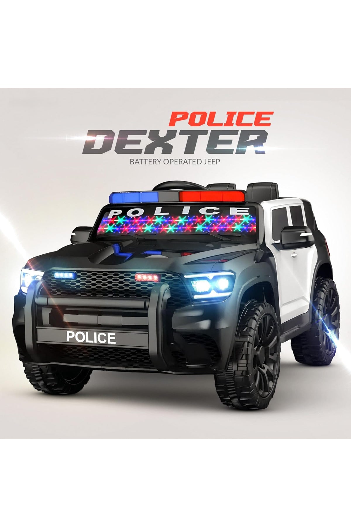 12V Kids Rechargeable Electric Police SUV Car Remote Control, LED Lights, MP3, Double Seat BC1184