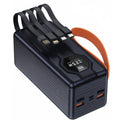CE-06 50000 mAh Dual-Ports Power Bank 22.5 W PD Fast Charging – 120 W Output, Built-in Cables, Bla