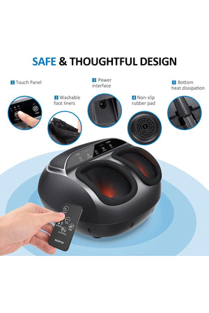 Electric Shiatsu Foot Massager Machine with Heat & Air Compression Massager for Home Relaxation