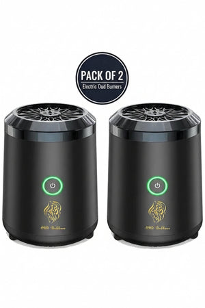 Electric Bakhoor Arabic Aroma Diffuser, Rechargeable Portable USB Incense Burner, BK-18 (Pack Of 2)