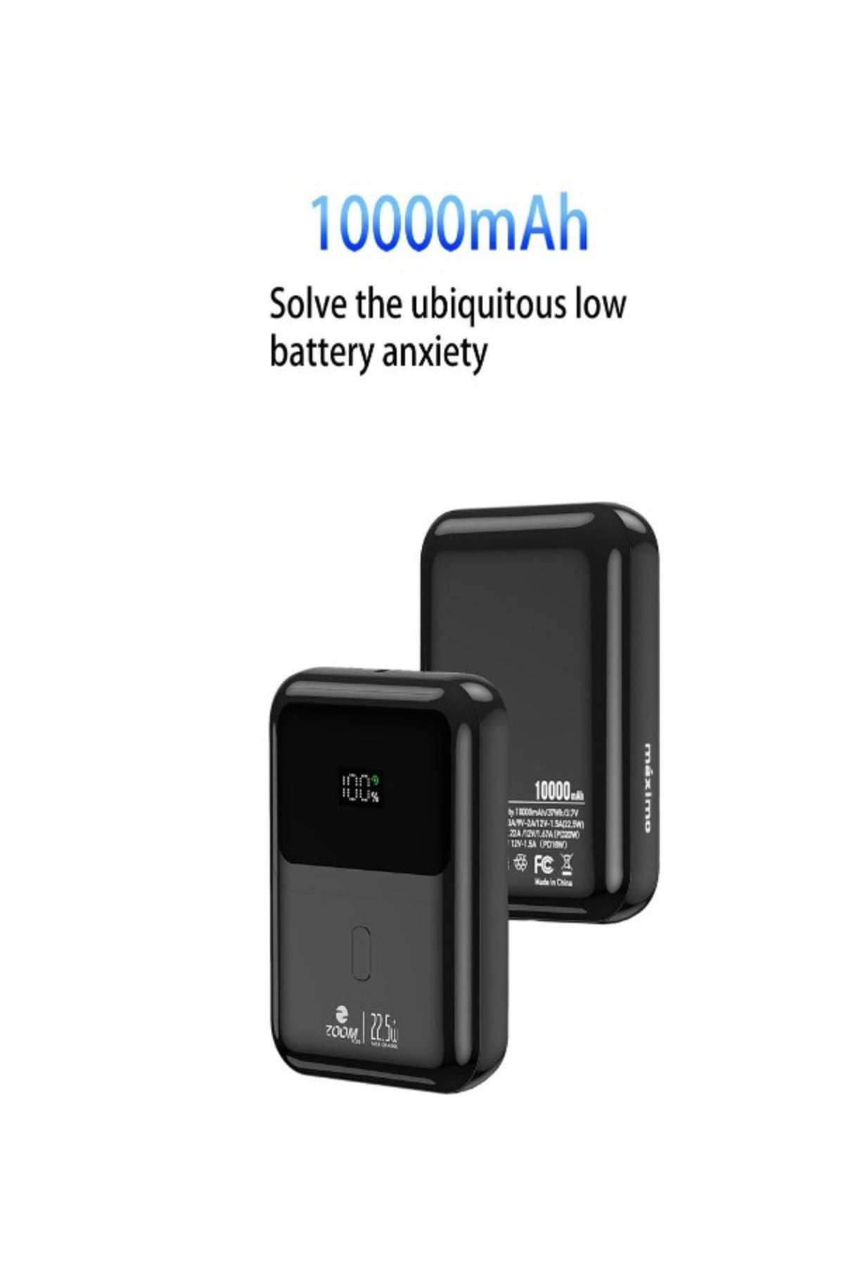 10000mah Power Bank With 22.5w Fast Charging Compactable Design And Universal Ports Usb-a & Type-c
