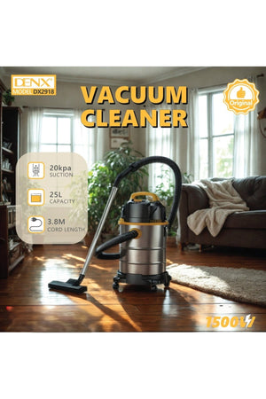 DENX 1500W Drum Vacuum Cleaner,25L Capacity Vacuum Cleaner Multi-Surface Wet & Dry Cleaning DX2918