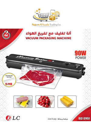 DLC 90W Vacuum Sealer Machine, 15 Free Vacuum Bags, Food Vacuum Packaging Machine, DLC-37451