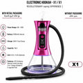 Smart Desktop Automatic Metal Electric Hookah 60W Adjustable Power, 2000mAh Rechargeable Battery, Type-C Fast Charging, 10ml