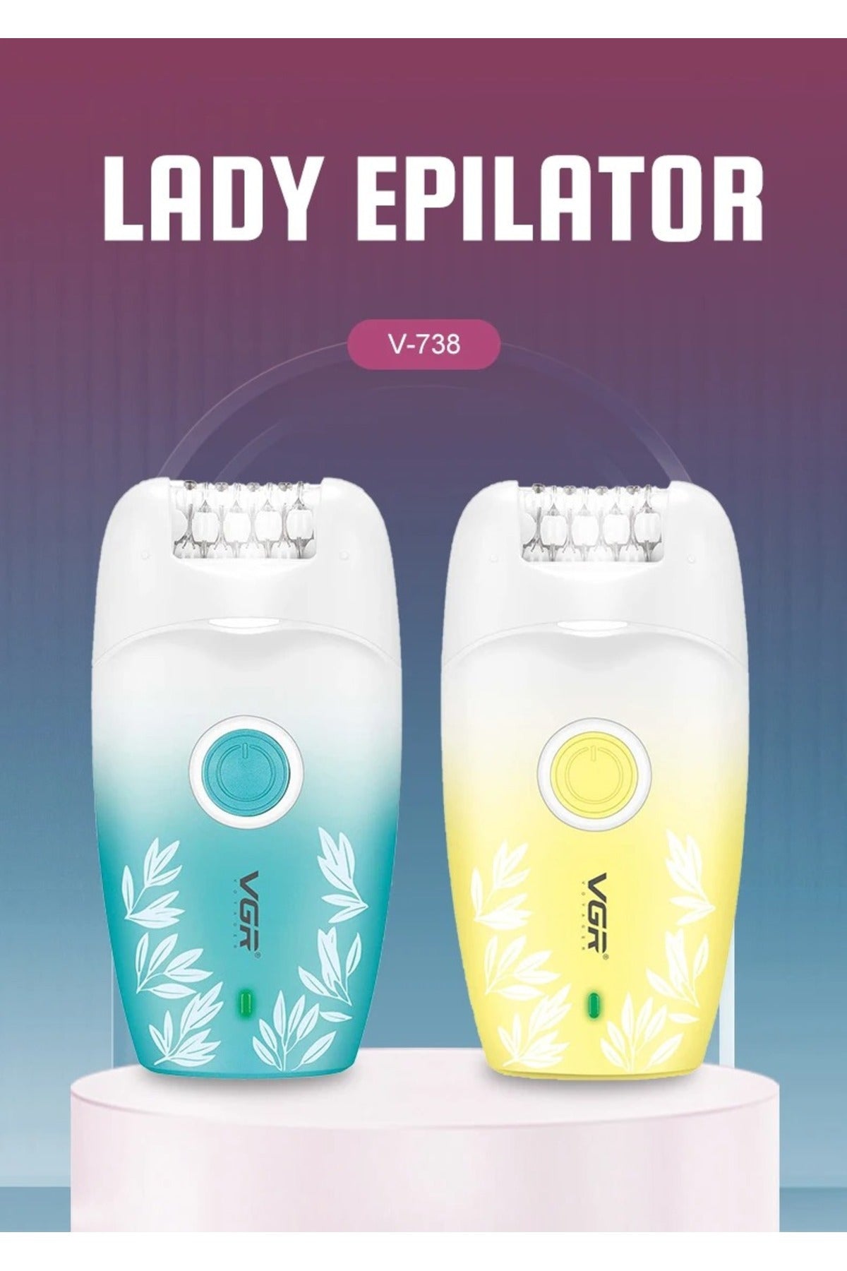 VGR Lady Epilator Electric Hair Remover for Women, Body Hair Removal Device, Lady Shaver, V-738