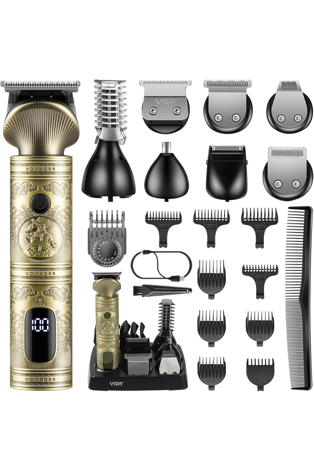 Professional Mens Beard Grooming Kit, Electric Shavers Razors, Trimmers for Men, 6in1
