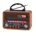 NNS Nostalgic FM Radio, Bluetooth Retro Radio Speaker AM/FM/SW 3 Band Radio, NS-7068BT