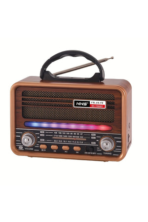 NNS Nostalgic FM Radio, Bluetooth Retro Radio Speaker AM/FM/SW 3 Band Radio, NS-7068BT