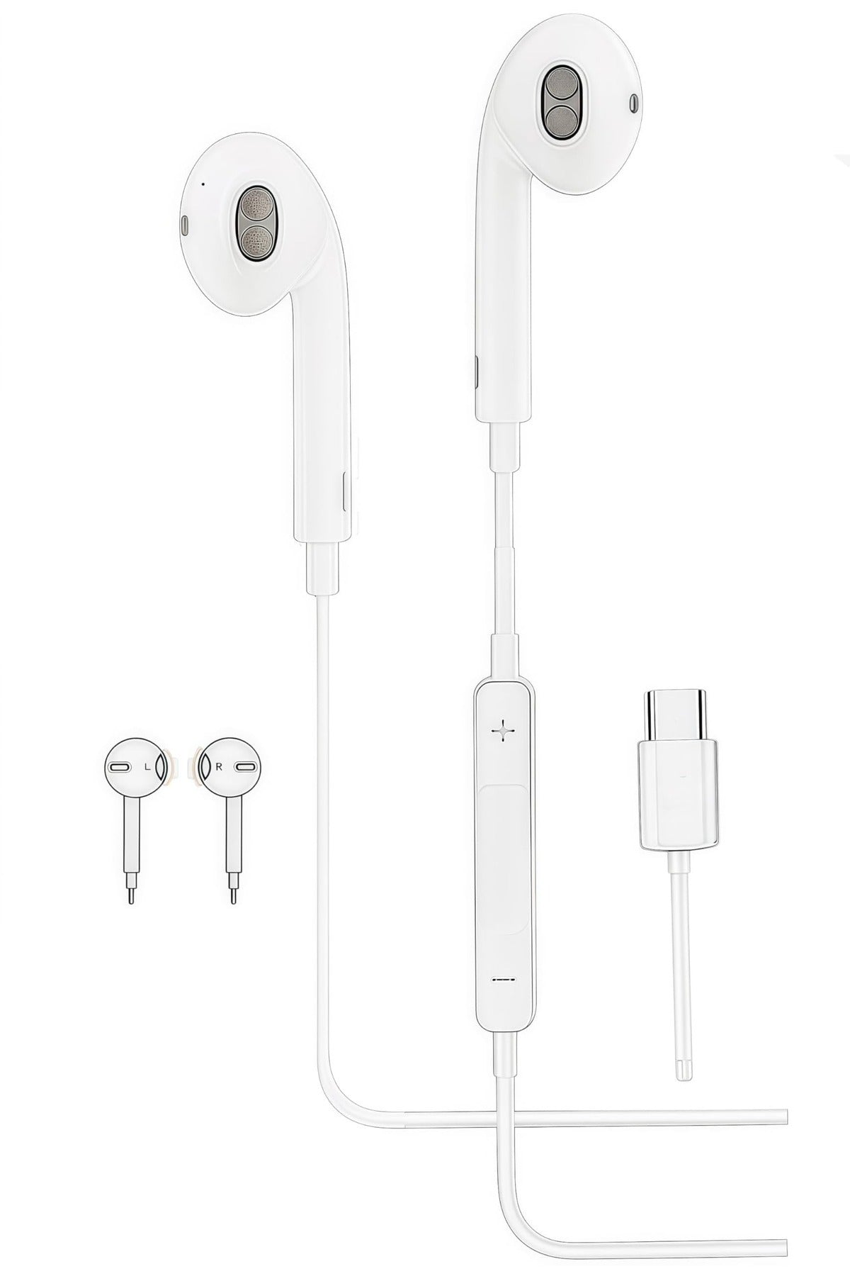 DENX HIFI Music Wired Headphones for iPhones Earbuds, Powerful Bass Type-C Compatible, DX301-B
