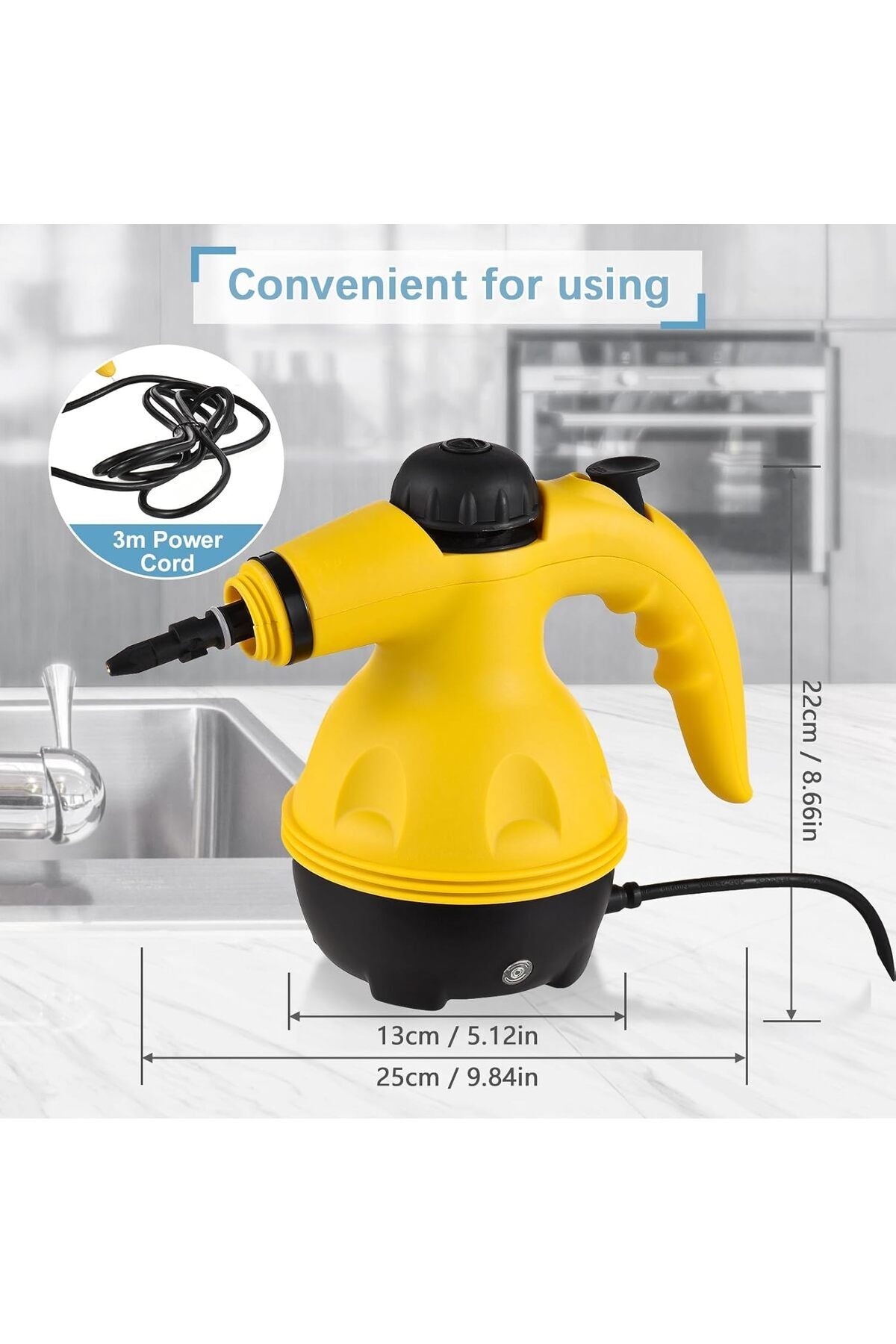 Portable & Powerful Pressure, Hygienic Cleaning Stream Cleaner. 9accessories To Clean All The Home