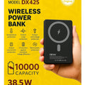 10000mAh Wireless Power Bank, 38.5W Fast Charging Magnetic Compatible Wireless Charging, DX425