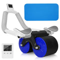 Abdominal Wheel, Automatic Rebound Fitness Roller Exercise Wheel with Knee Pad and Timer DX1784