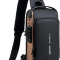 Anti-theft Water-resistant Crossbody Backpack with USB Charger, Suitable for 9.7-inch iPad (Black)