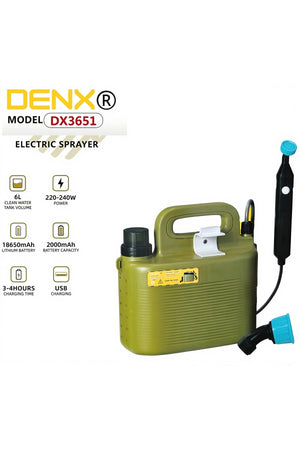 DENX 6L Tank Electric Sprayer 2000mAh Rechargeable Battery, Multi-Purpose Cordless Cleaner DX3651