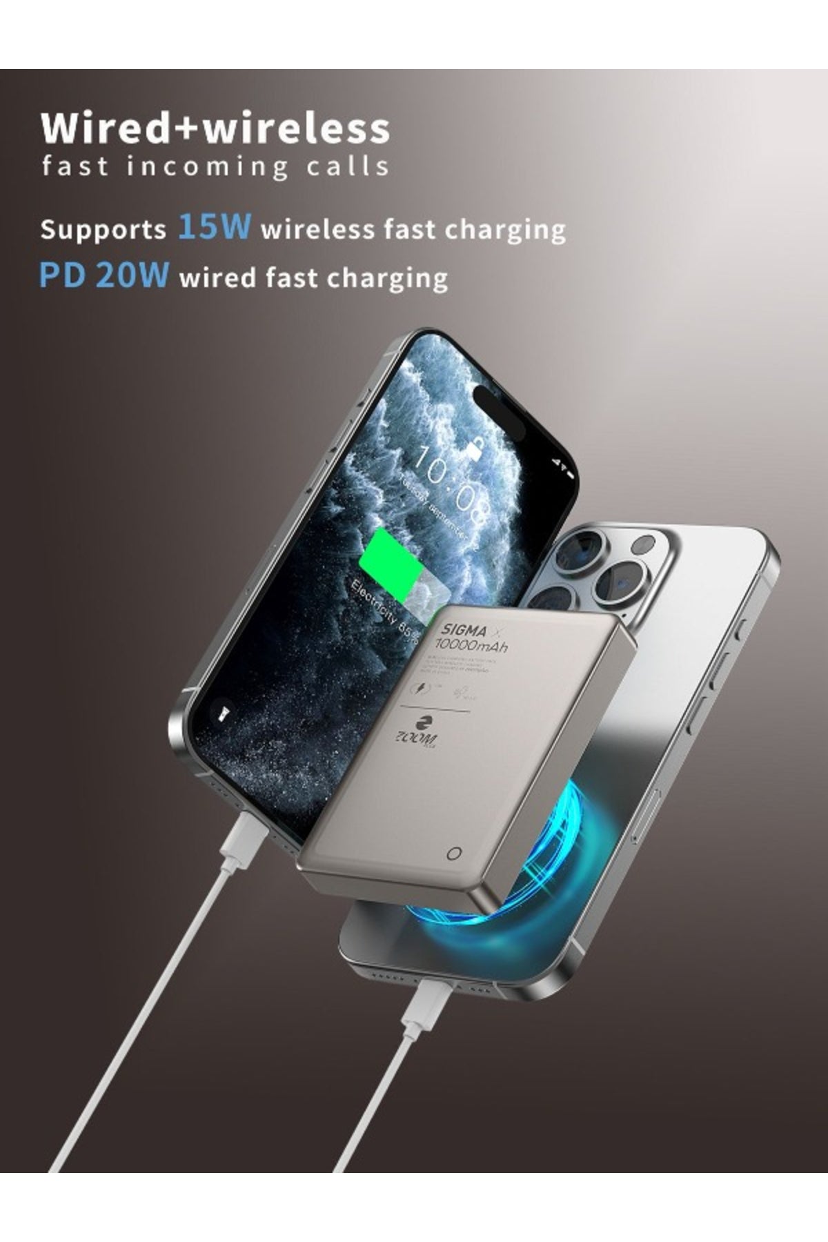 Wireless & Magsafe 10000mah Power Bank With 15w Fast Charging And Weightless